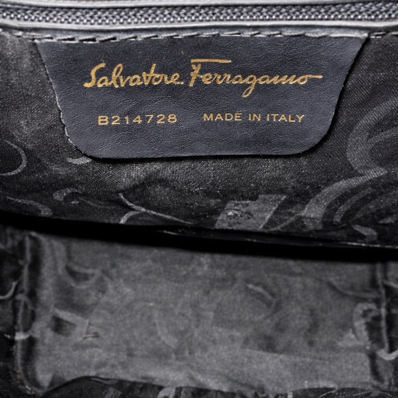 Rare Vintage Ferragamo Leather Bag Studded Gold Hardware Italy - Picture 5 of 12